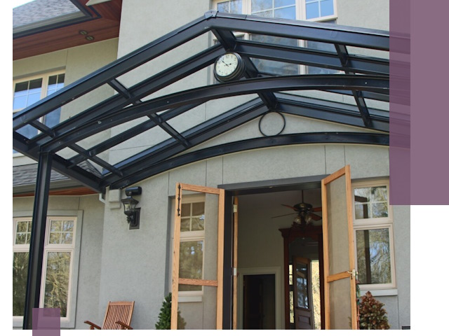 Изготовление и монтаж навесов и козырьков в Колпине