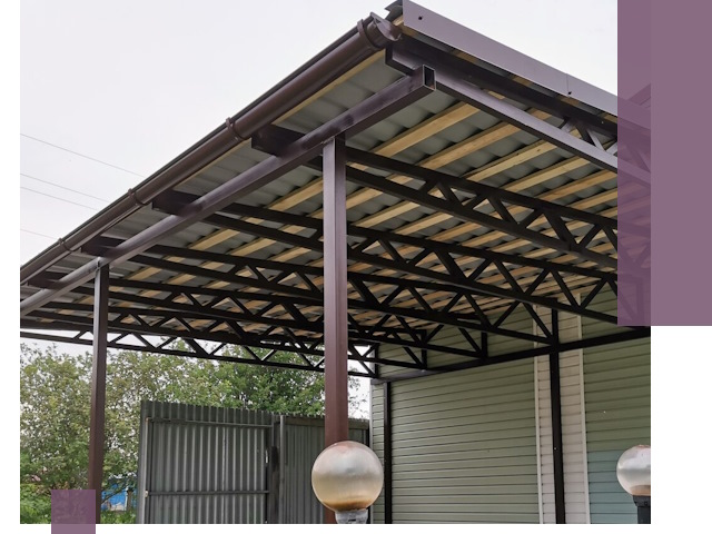 Навесы под ключ в Колпине: изготовление, монтаж и гарантия