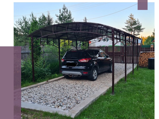 Навесы для автомобиля в Колпине от 13255 руб.  | ПРОЛЁТ-Клп