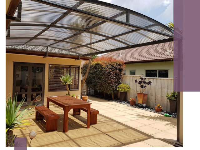 Навесы во двор под ключ в Колпине — изготовление и монтаж