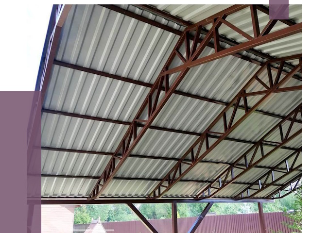 Навесы из профнастила в Колпине от 7427 руб. | ПРОЛЁТ-Клп