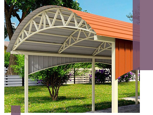 Навесы из профнастила под ключ в Колпине — установка и монтаж