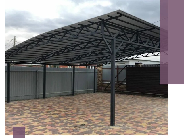 Металлические навесы под ключ в Колпине — изготовление и монтаж