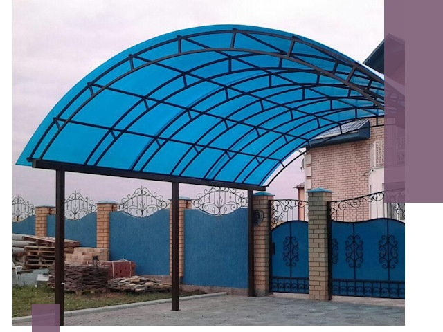 Арочные навесы под ключ в Колпине — изготовление и монтаж