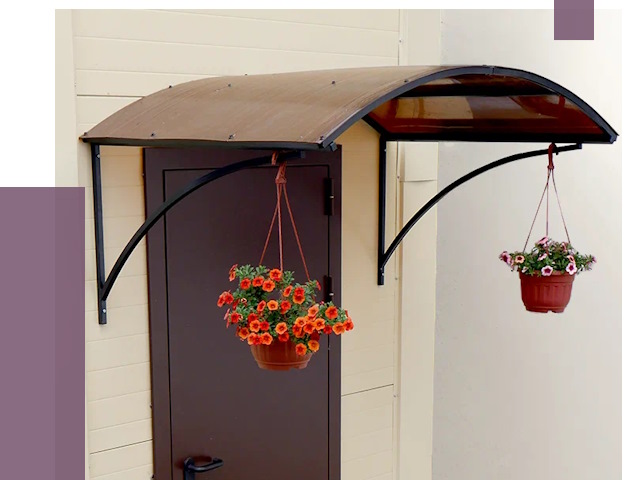 Козырьки над входом в Колпине от 14957 руб.  | ПРОЛЁТ-Клп