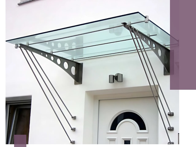 Козырьки над входом под ключ в Колпине — изготовление и монтаж