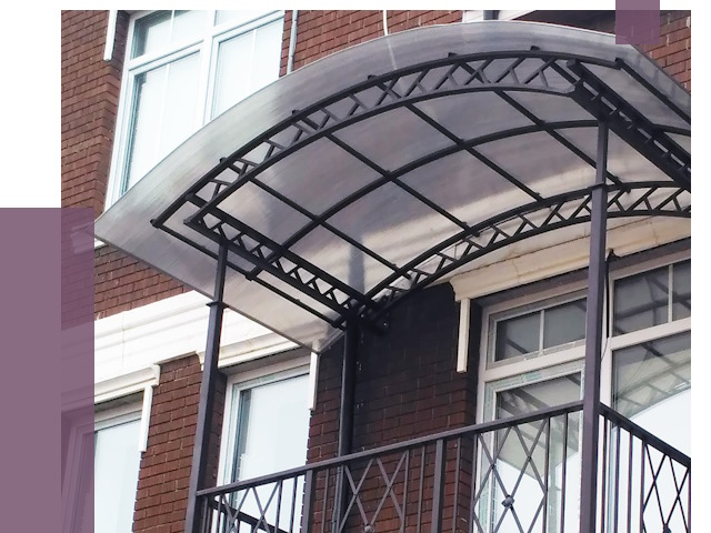 Козырьки над балконом в Колпине от 8716 руб.  | ПРОЛЁТ-Клп