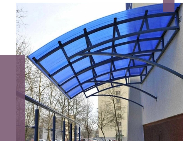 Козырьки из поликарбоната в Колпине от 4332 руб. под ключ | ПРОЛЁТ-Клп