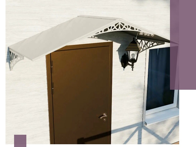 Металлические козырьки на входы и террасы в Колпине