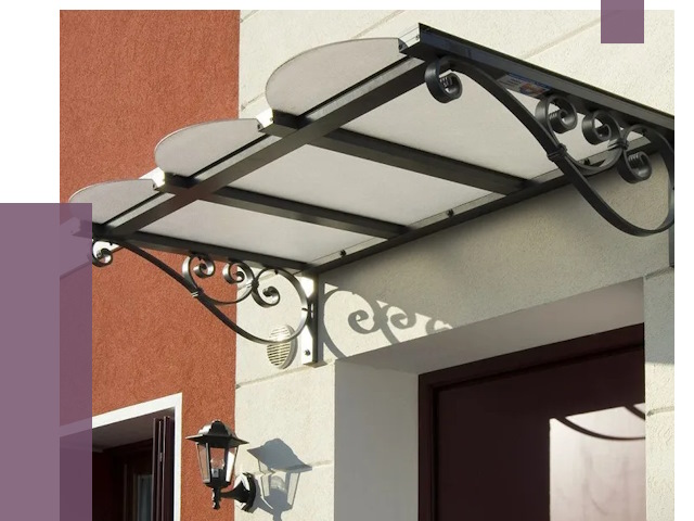 Односкатные козырьки в Колпине от 8458 руб.  | ПРОЛЁТ-Клп