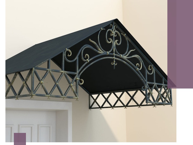 Двускатные металлические козырьки под ключ в Колпине