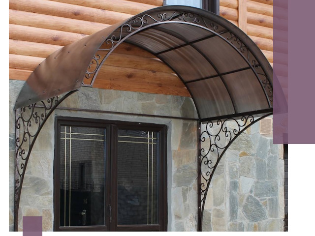 Арочные козырьки под ключ в Колпине: изготовление и монтаж