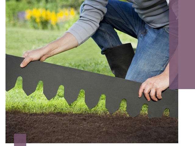 Металлические бордюры для газона в Колпине — изготовление и монтаж